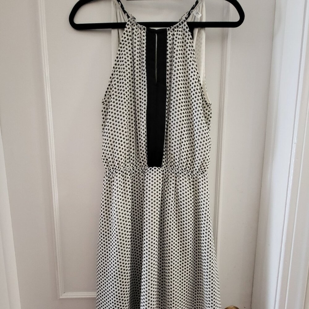 H&M Black & White Geometric Halter Sundress - Size 4